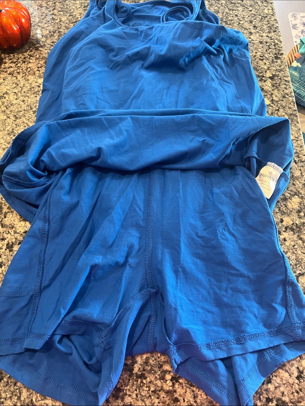 Blue Women's athletic dress with built in shorts - size Large - Picture 3 of 3
